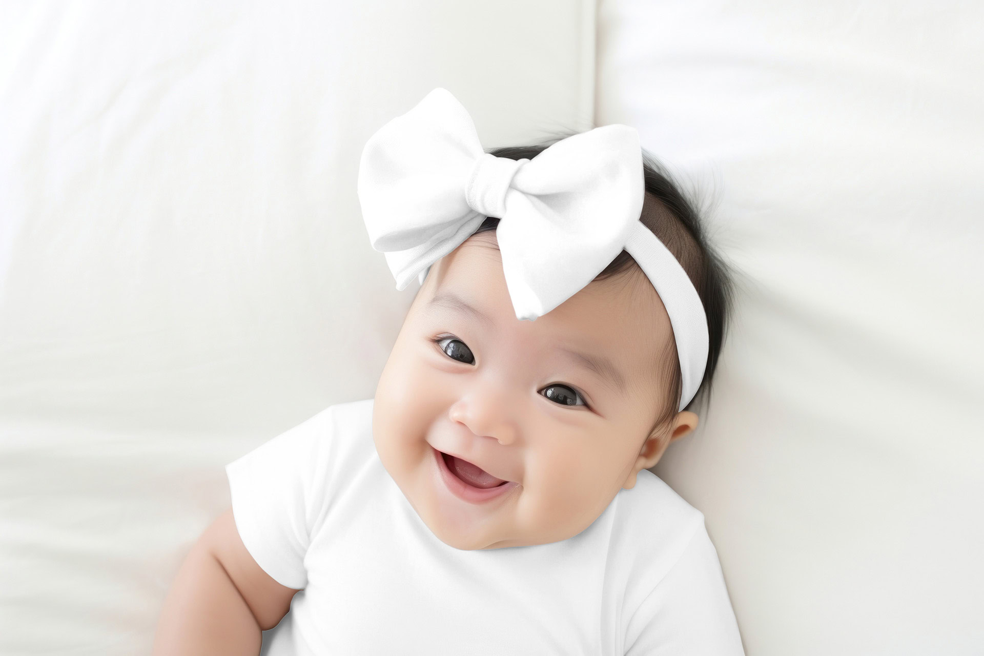 baby with hair bow