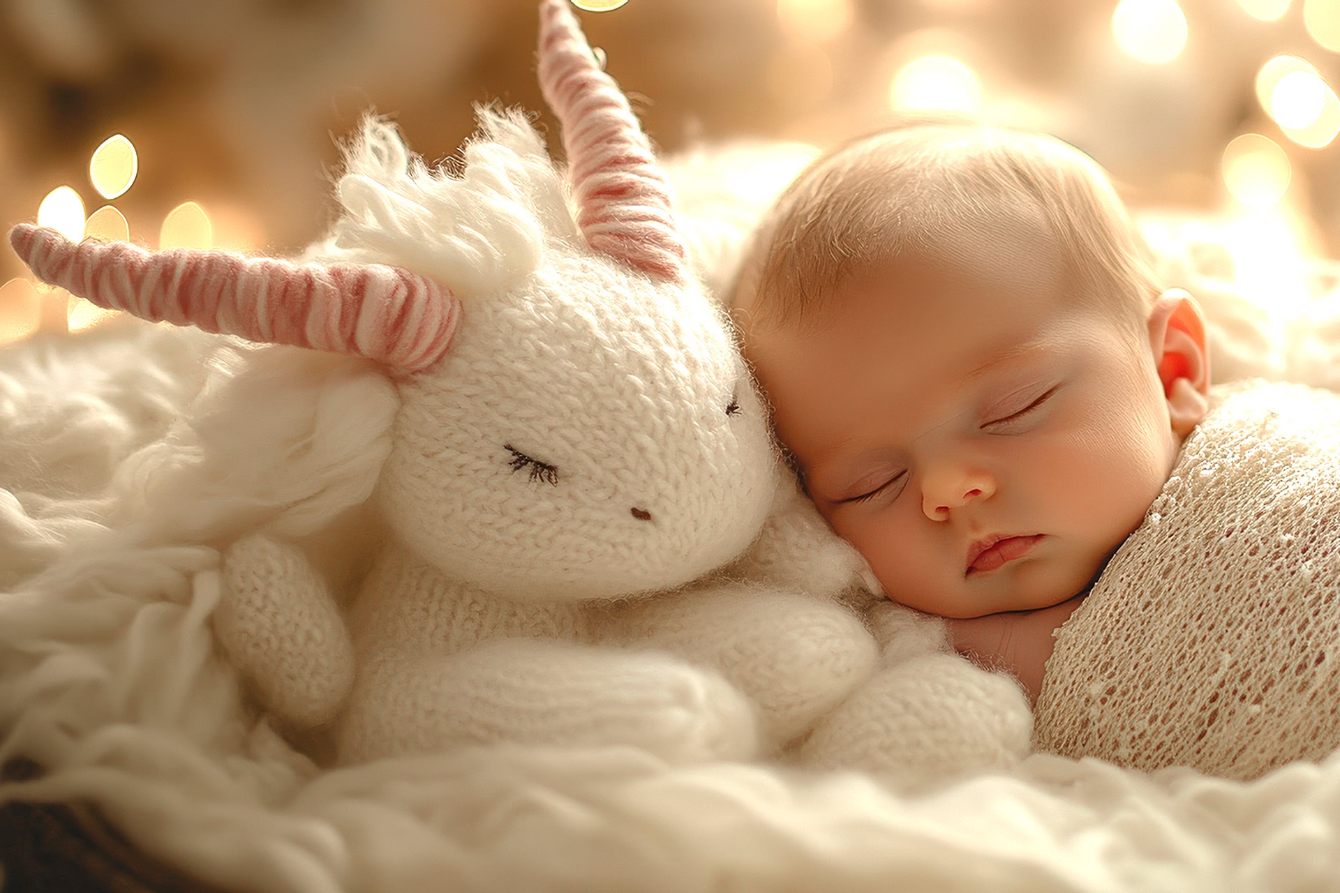 baby with unicorn